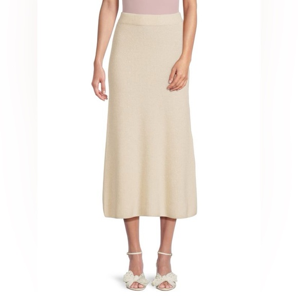 NWT!! VINCERibbed Wool & Cashmere Midi SkirtSize: XS